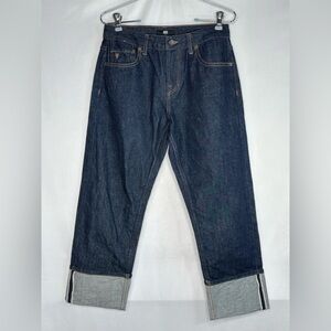 Frye Cuffed Crop Pants Dark Blue Armani High Rise‎ Relaxed Streetwear Y2K Sz 25